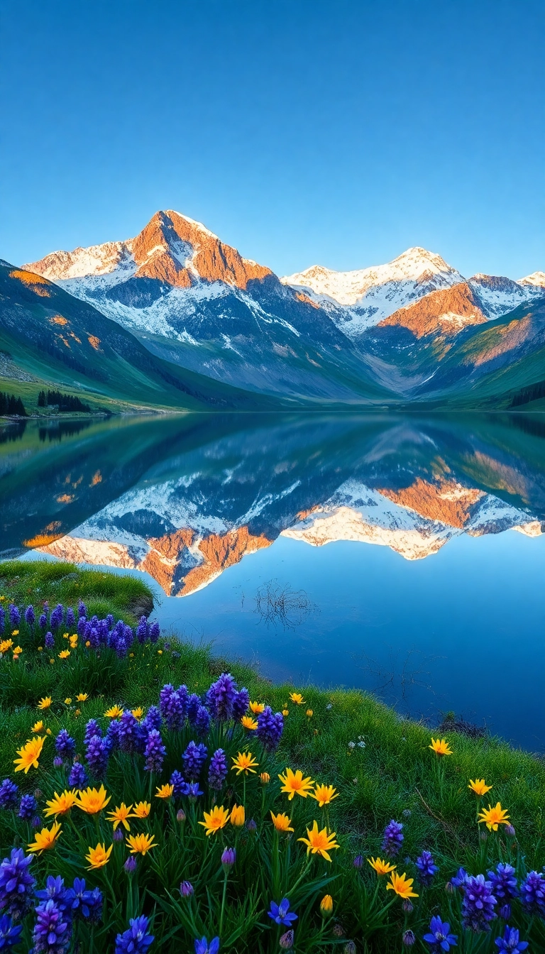 Best Premium Spring Mountain Reflection Phone Scenic Background